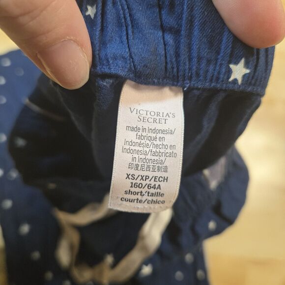 Victoria Secret Star & Moon Pajama Set  Long Sleeve & Pants Blue XS Modal Blend - Picture 7 of 7